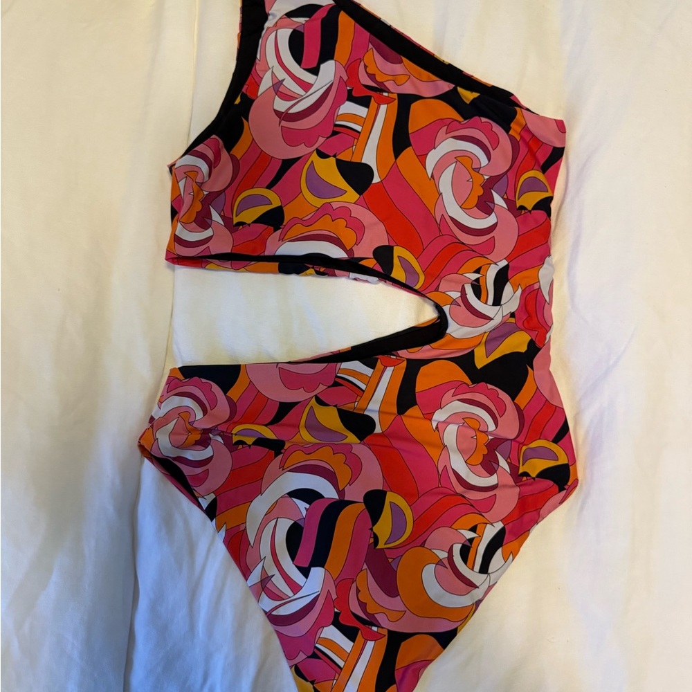 Beach Riot Colorful Abstract One-Shoulder Swimsuit - Picture 2 of 4